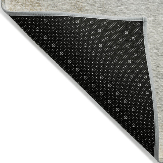 3' X 5' Taupe Beige And Ivory Ombre Washable Indoor Outdoor Area Rug