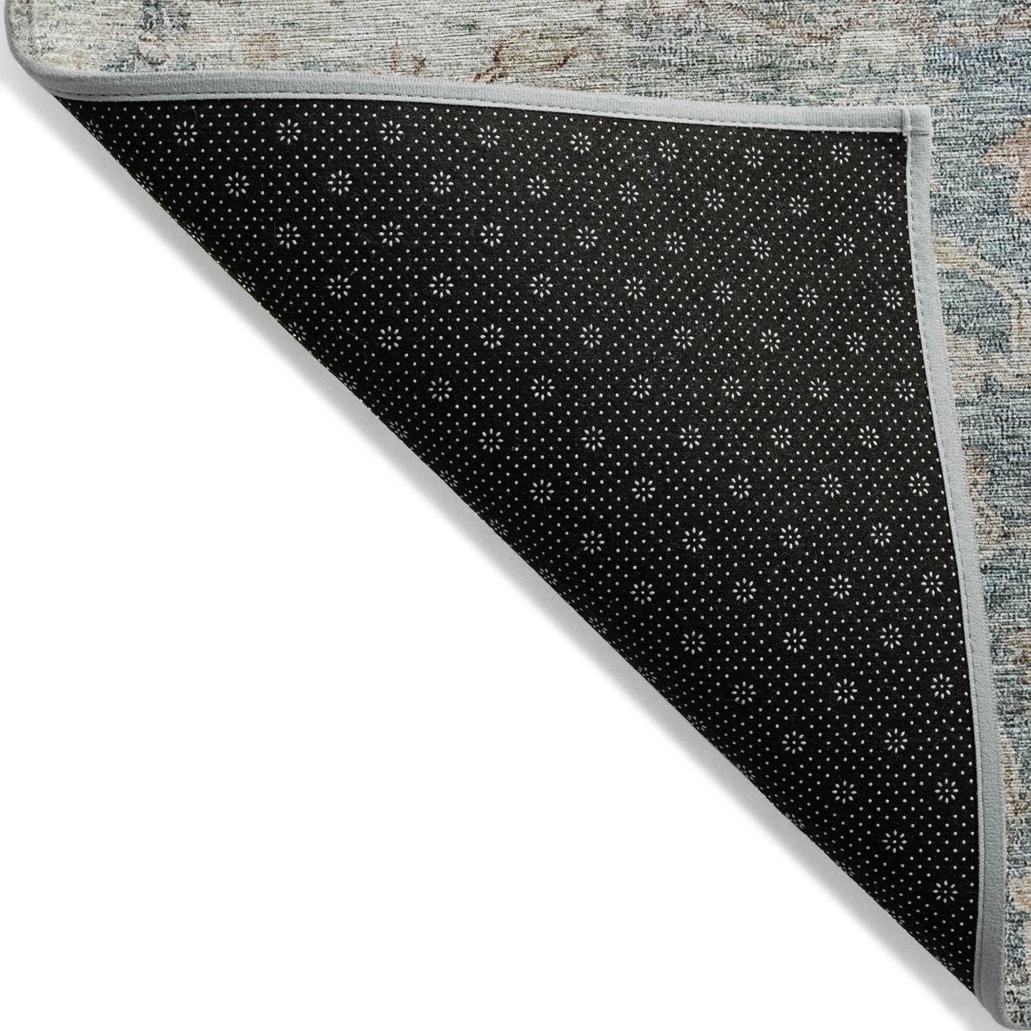 3' X 5' Green Blue And Gray Oriental Washable Indoor Outdoor Area Rug