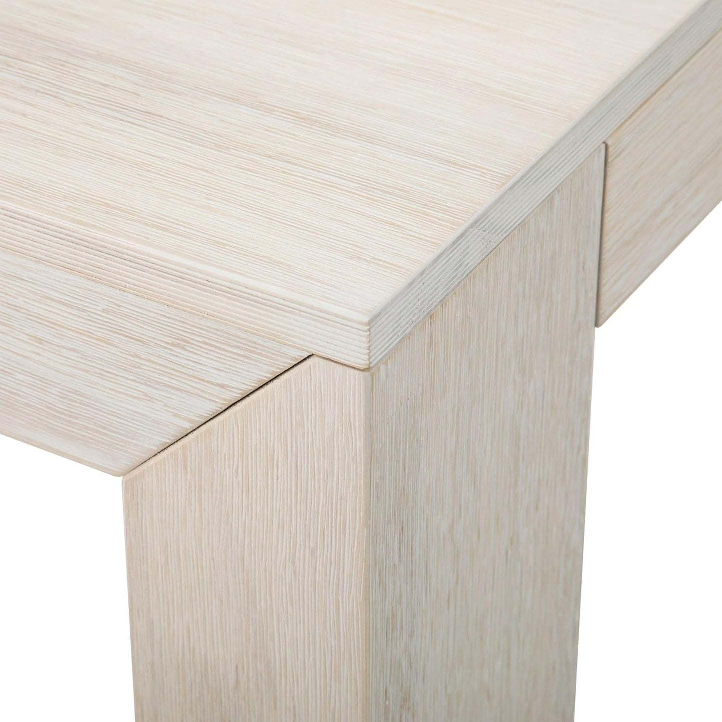 72 Inch Modern Wood Dining Table, Solid Wood Rectangular Dining Table for Kitchen/Dining Room, White Sand Wirebrush